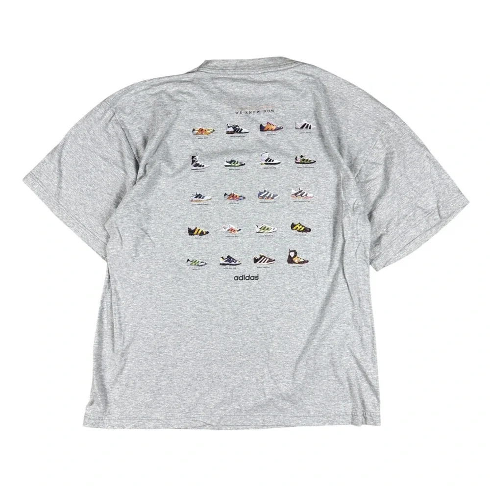 Vtg Adidas We Knew Then We Know Now Sneaker History T-Shirt Men's XL‎ Gray